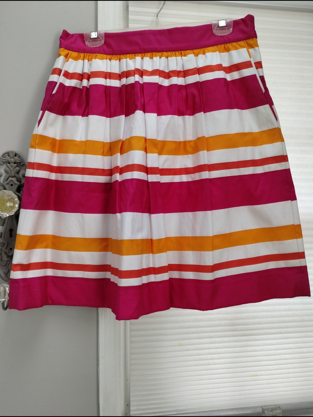 Lord & Taylor Striped A-Line Skirt With Pockets